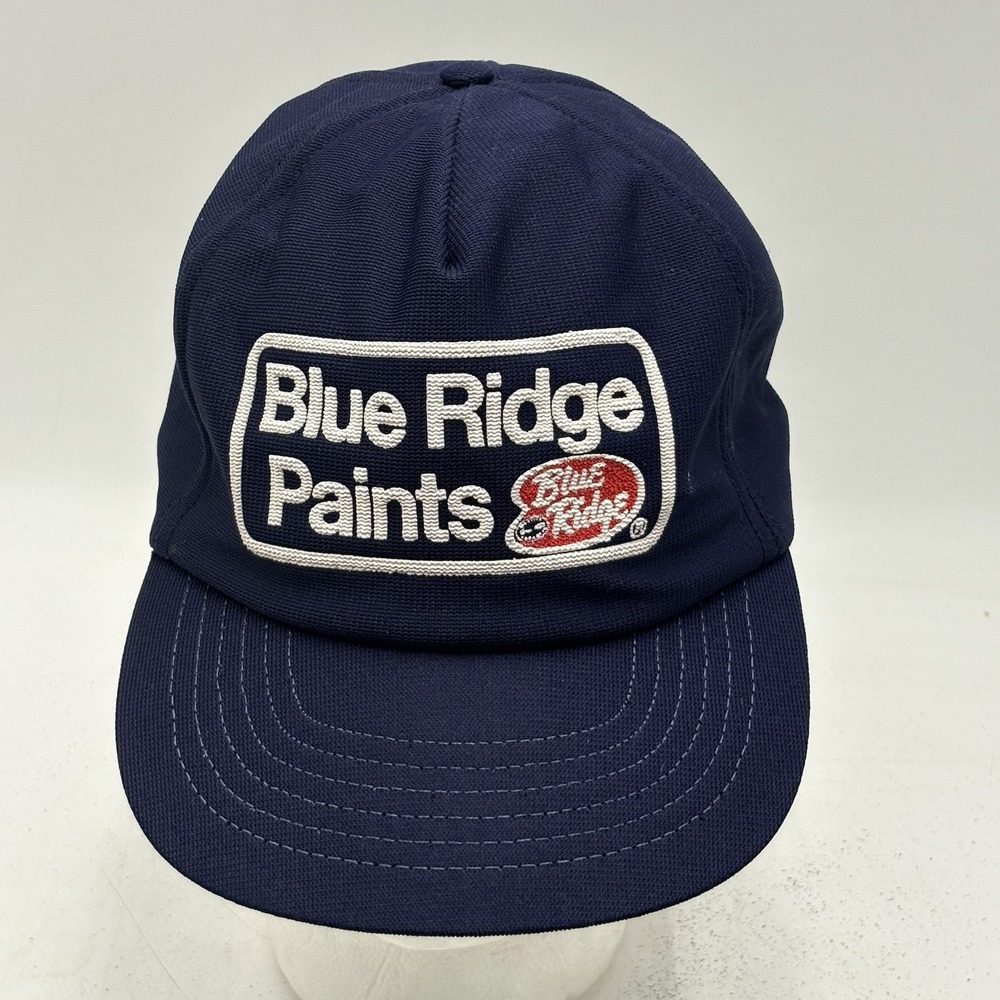 Vintage Blue Ridge Paints Navy SnapBack Hat Cap Made USA Advertising Promo